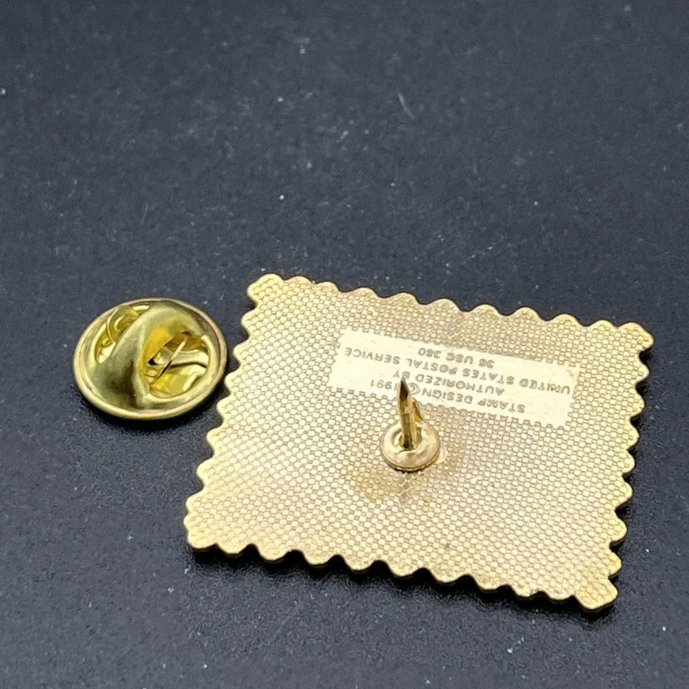 1992 Barcelona Summer‎ Olympics USPS Sponsor Pole Vault Stamp Lapel Hat Pin